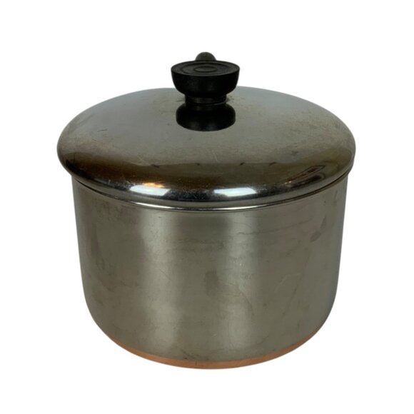 Revere Ware 3 Qt Saucepan Copper Clad Stainless Steel Lid Double Ring Pre 1968 - Picture 5 of 10